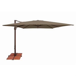 simply shade bali 10' square solefin patio umbrella with cross bar stand