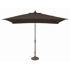 simply shade catalina 6' x 10' push button tilt solefin patio umbrella with bronze frame