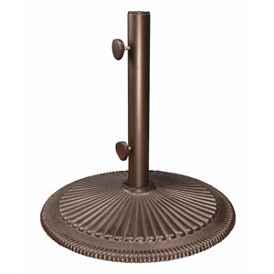 simplyshade coral modern wood cast iron free standing umbrella base in bronze