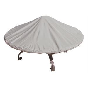 Simply Shade Polyester Fabric 60&quot Round Patio Fire Pit Protective Cover in Gray