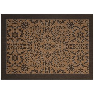 simply shade florence outdoor rug in chestnut