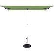 Simply Shade Capri Polyester Rectangle Balcony Umbrella in Platinum/Lime