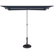 Simply Shade Capri Polyester Rectangle Balcony Umbrella in Platinum/Navy