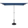 Simply Shade Capri Polyester Rectangle Balcony Umbrella in Platinum/Ocean Blue