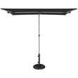 Simply Shade Capri Polyester Rectangle Balcony Umbrella in Platinum/Black