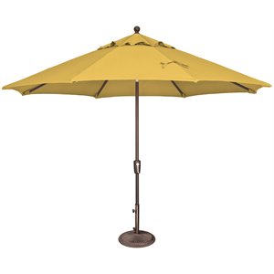 simply shade catalina 11' octagonal push button tilt solefin patio umbrella with bronze frame