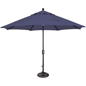 simply shade catalina 11' octagonal push button tilt solefin patio umbrella with black frame