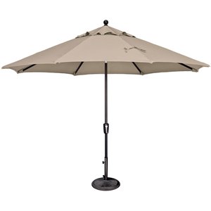 Simply Shade Catalina Octagon Push Button Tilt Umbrella in Black/Beige