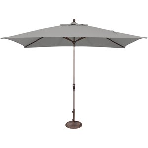 simply shade catalina 6' x 10' push button tilt sunbrella patio umbrella with bronze frame