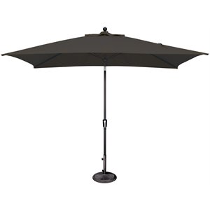 simply shade catalina 6' x 10' push button tilt solefin patio umbrella with black frame