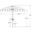 Simply Shade Isabela Round Fabric Auto Tilt Umbrella in Black/Cast Silver