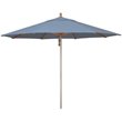 Simply Shade Ibiza Fabric Aluminum Wood Umbrella in Silver/Cast Ocean