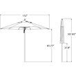 Simply Shade Ibiza Fabric Aluminum Wood Umbrella in Silver Anodized/Natural