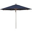 Simply Shade Ibiza Fabric Aluminum Wood Umbrella in Silver/Navy