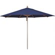 Simply Shade Ibiza Solefin Aluminum Wood Umbrella in Silver/Blue Sky