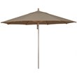 Simply Shade Ibiza Solefin Aluminum Wood Umbrella in Silver/Taupe