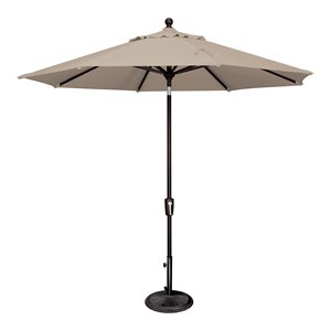 simply shade catalina octagon push button tilt market umbrella in black/beige
