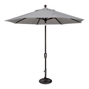 simply shade catalina octagon push button tilt market umbrella in black/gray