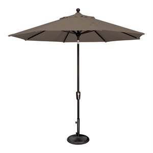 simply shade catalina octagon push button tilt market umbrella - black/brown
