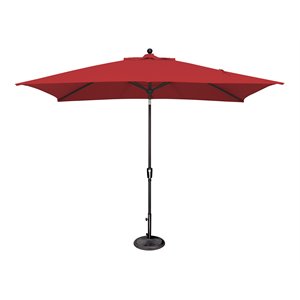 simply shade catalina rectangle push button tilt market umbrella in red/black