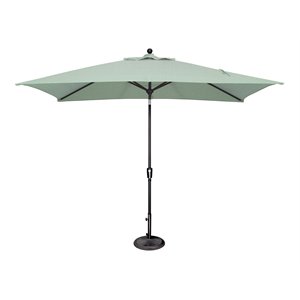 simply shade catalina rectangle push button tilt market umbrella in black/green