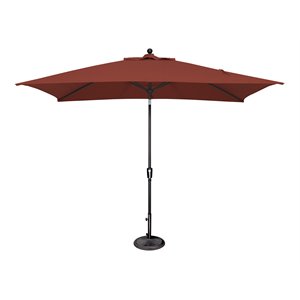 simply shade catalina rectangle push button tilt market umbrella in black/red