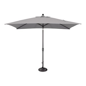 simply shade catalina rectangle push button tilt market umbrella in black/gray