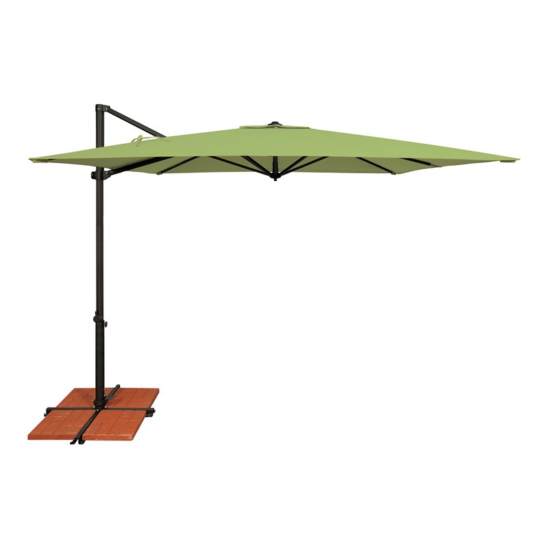 SimplyShade Skye Cross Bar Stand Cantilever Umbrella in Black/Green