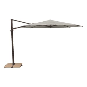 Maldives 11' Octagonal Cantilever Umbrella with Cross Bar Stand in Silver