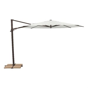 Maldives 11' Octagonal Cantilever Umbrella with Cross Bar Stand in Natural