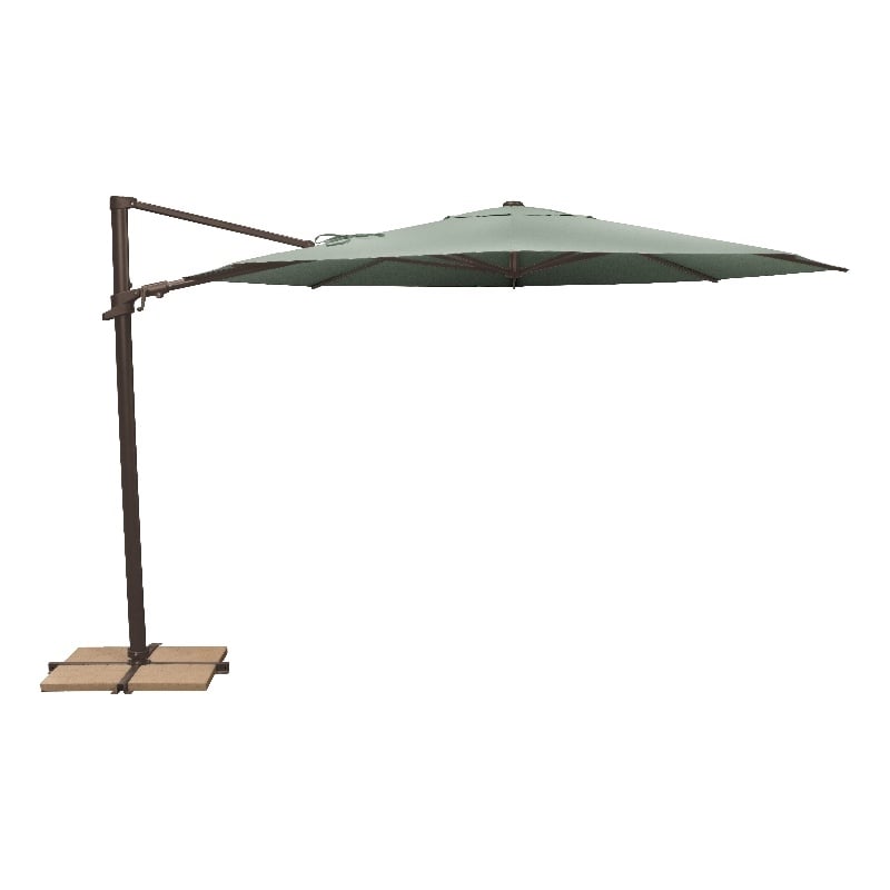 SimplyShade Maldives 11' Octagonal Cantilever Umbrella with Cross Bar Stand in Spa