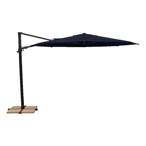 Maldives 11' Octagonal Cantilever Umbrella with Cross Bar Stand in Navy