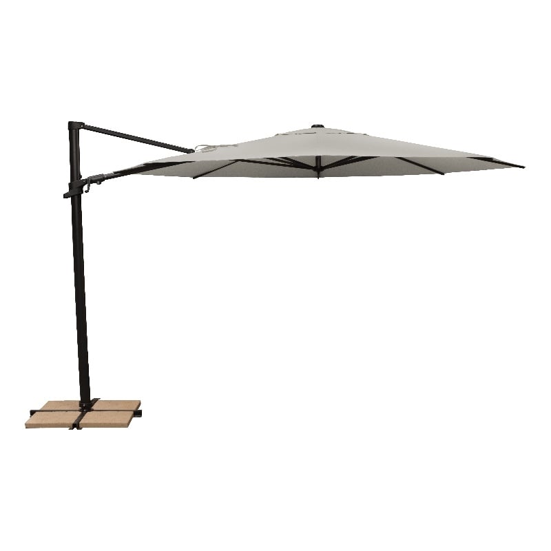 SimplyShade Maldives 11' Octagonal Cantilever Umbrella with Cross Bar Stand in Silver