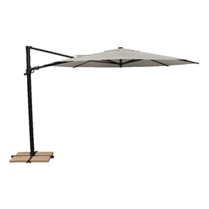 Maldives 11' Octagonal Cantilever Umbrella with Cross Bar Stand in Silver