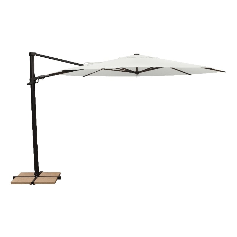 SimplyShade Maldives 11' Octagonal Cantilever Umbrella with Cross Bar Stand in Natural
