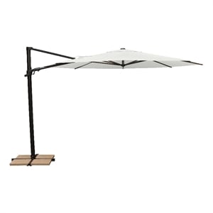 Maldives 11' Octagonal Cantilever Umbrella with Cross Bar Stand in Natural
