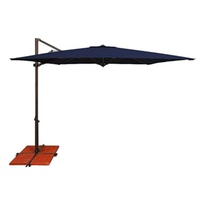 Simply Shade Skye 8.6' Square Cantilever Umbrella with Cross Bar Stand in Navy