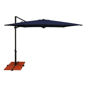 Simply Shade Skye 8.6' Square Cantilever Umbrella with Cross Bar Stand in Navy
