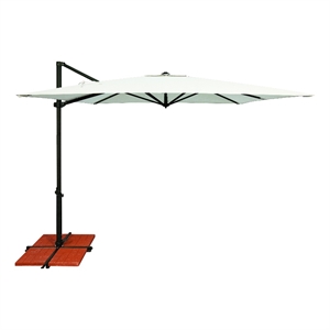 Skye 8.6' Square Cantilever Umbrella with Cross Bar Stand in Natural
