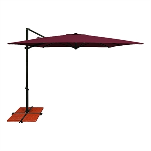 Simply Shade Skye 8.6' Square Cantilever Umbrella with Cross Bar Stand in Henna