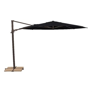 Maldives 11' Octagonal Cantilever Umbrella with Cross Bar Stand in Black