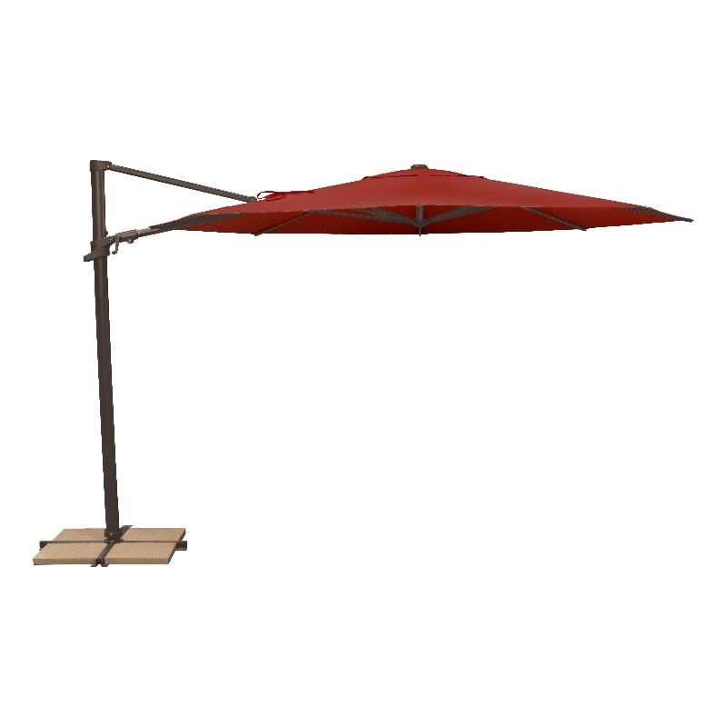SimplyShade Maldives 11' Octagonal Cantilever Umbrella with Cross Bar Stand in Really Red