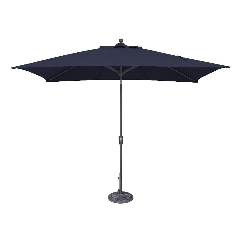 SimplyShade Catalina 6.6' x 10' Rectangle Push Button Tilt Patio Umbrella in Navy