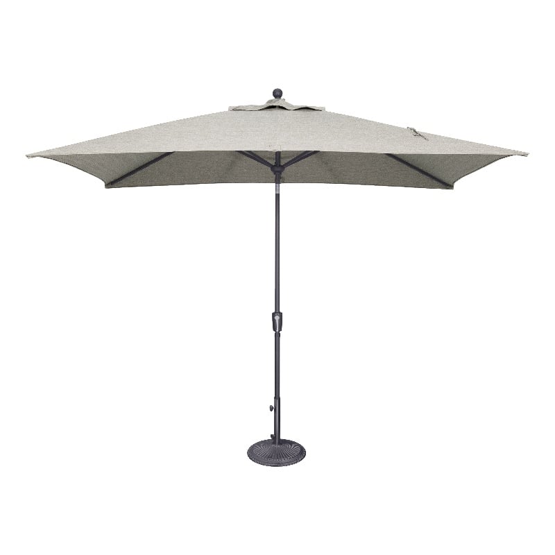 SimplyShade Catalina 6.6' x 10' Rectangle Push Button Tilt Patio Umbrella in Silver