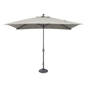 Catalina 6.6' x 10' Rectangle Push Button Tilt Patio Umbrella in Silver