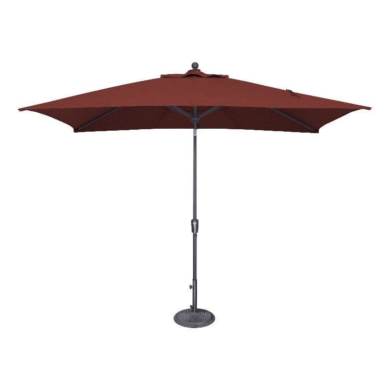 SimplyShade Catalina 6.6' x 10' Rectangle Push Button Tilt Patio Umbrella in Henna