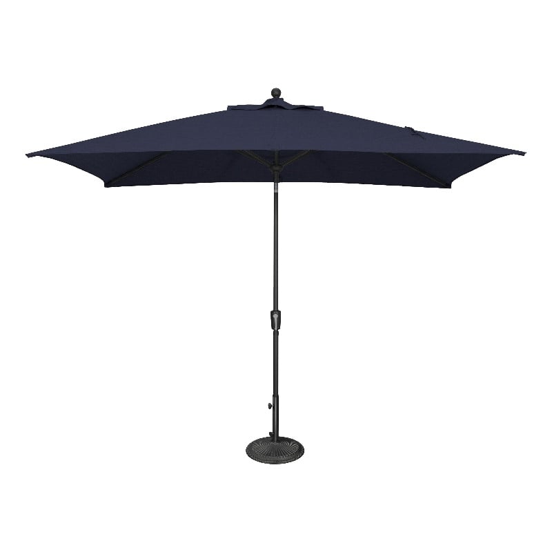 SimplyShade Catalina 6.6' x 10' Rectangle Push Button Tilt Patio Umbrella in Navy