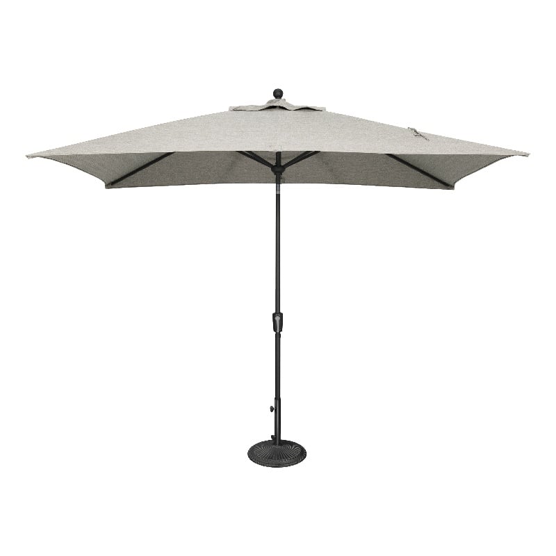 SimplyShade Catalina 6.6' x 10' Rectangle Push Button Tilt Patio Umbrella in Silver