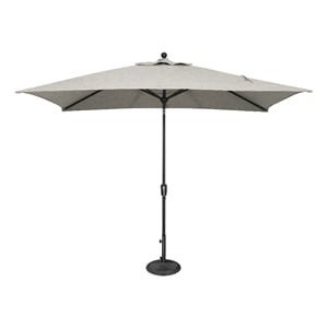 Catalina 6.6' x 10' Rectangle Push Button Tilt Patio Umbrella in Silver