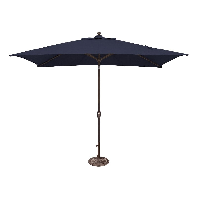 SimplyShade Catalina 6.6' x 10' Rectangle Push Button Tilt Patio Umbrella in Navy